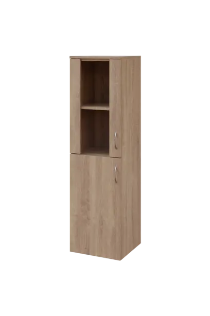 N 4 - 4DS kancelářská skříň, 1-dveřová/prosklená, levá, 1450x400x400, dub bardolino